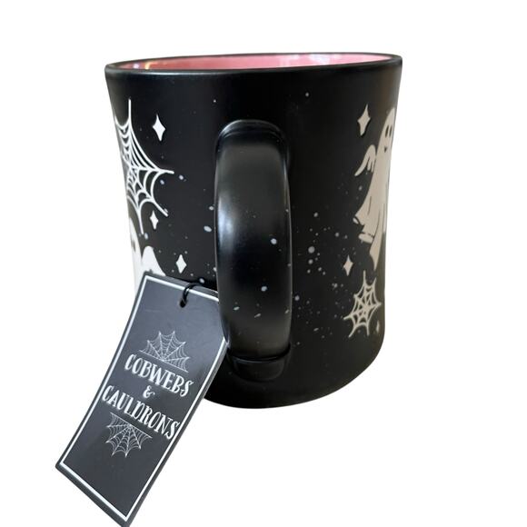 Large Halloween Coffee Mug Ghost, Spiderwebs LET’S BOO-GIE! Cobwebs & Couldrons - Picture 6 of 13